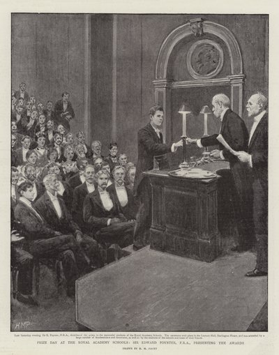 Prize Day at the Royal Academy Schools, Sir Edward Poynter, PRA, presenting the Awards by Henry Marriott Paget